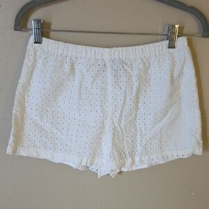 Juniors White Eyelet Shorts